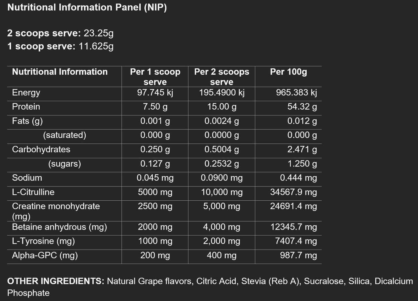 Sour Grape Non-Stim Pre-workout